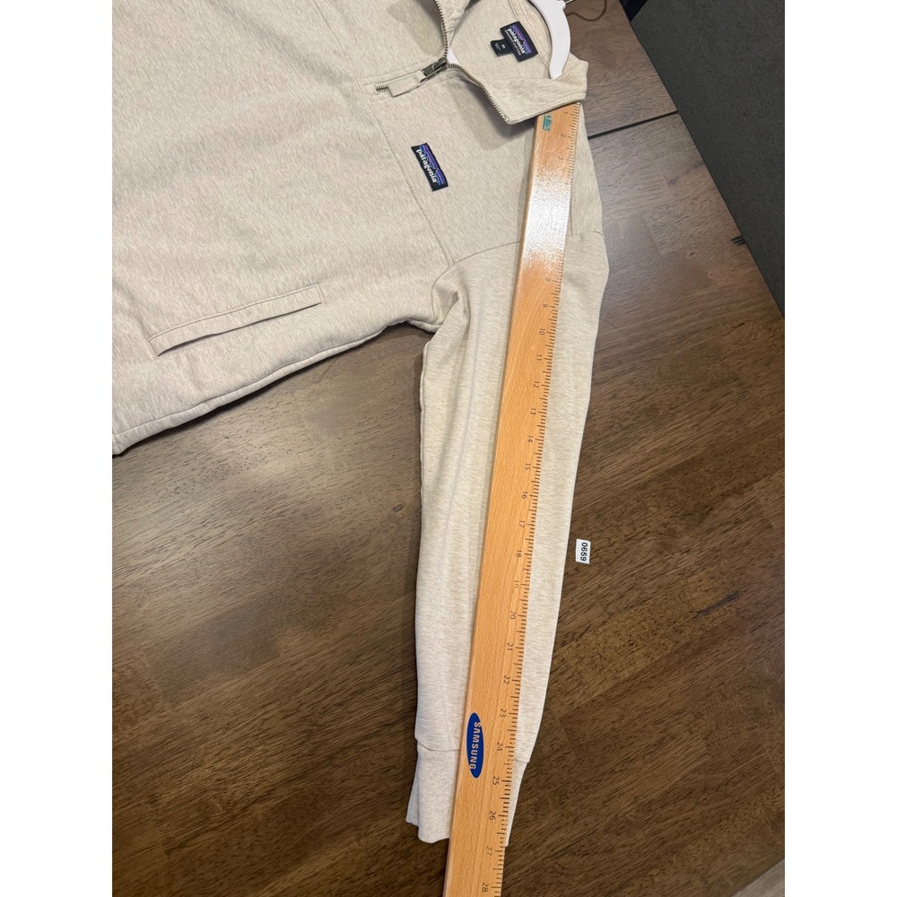 Patagonia Organic Cotton Quarter Zip Sweatshirt Oatmeal Heather XS Pullover - Picture 5 of 6